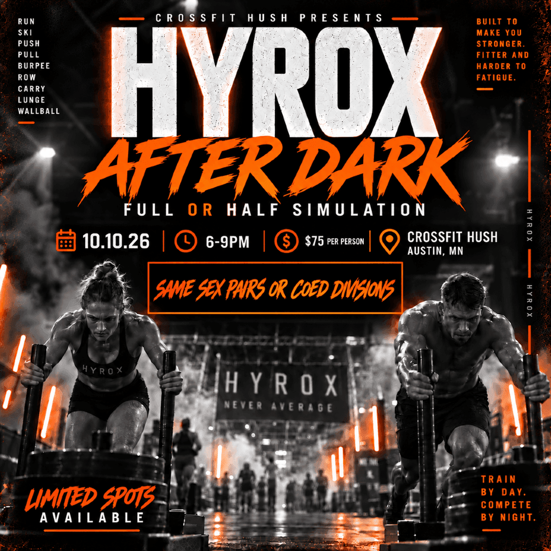 HUSH HYROX AFTER DARK — Full + Half Simulation image
